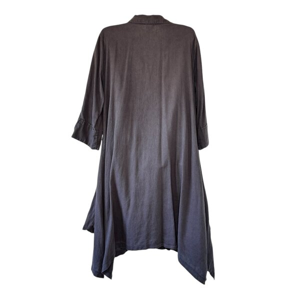 For Cynthia Linen Shirt Dress Oversized Midi Lagenlook with Large Pockets Large - Picture 5 of 9